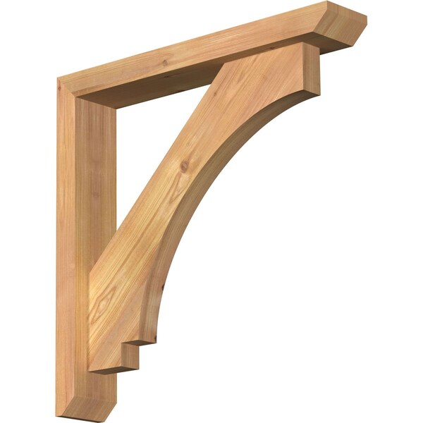Ekena Millwork Imperial Slat Smooth Bracket w/ Offset Brace, Western Red Cedar, 3 1/2"W x 20"D x 20"H BKT0402X20X20IMP06SWR - main